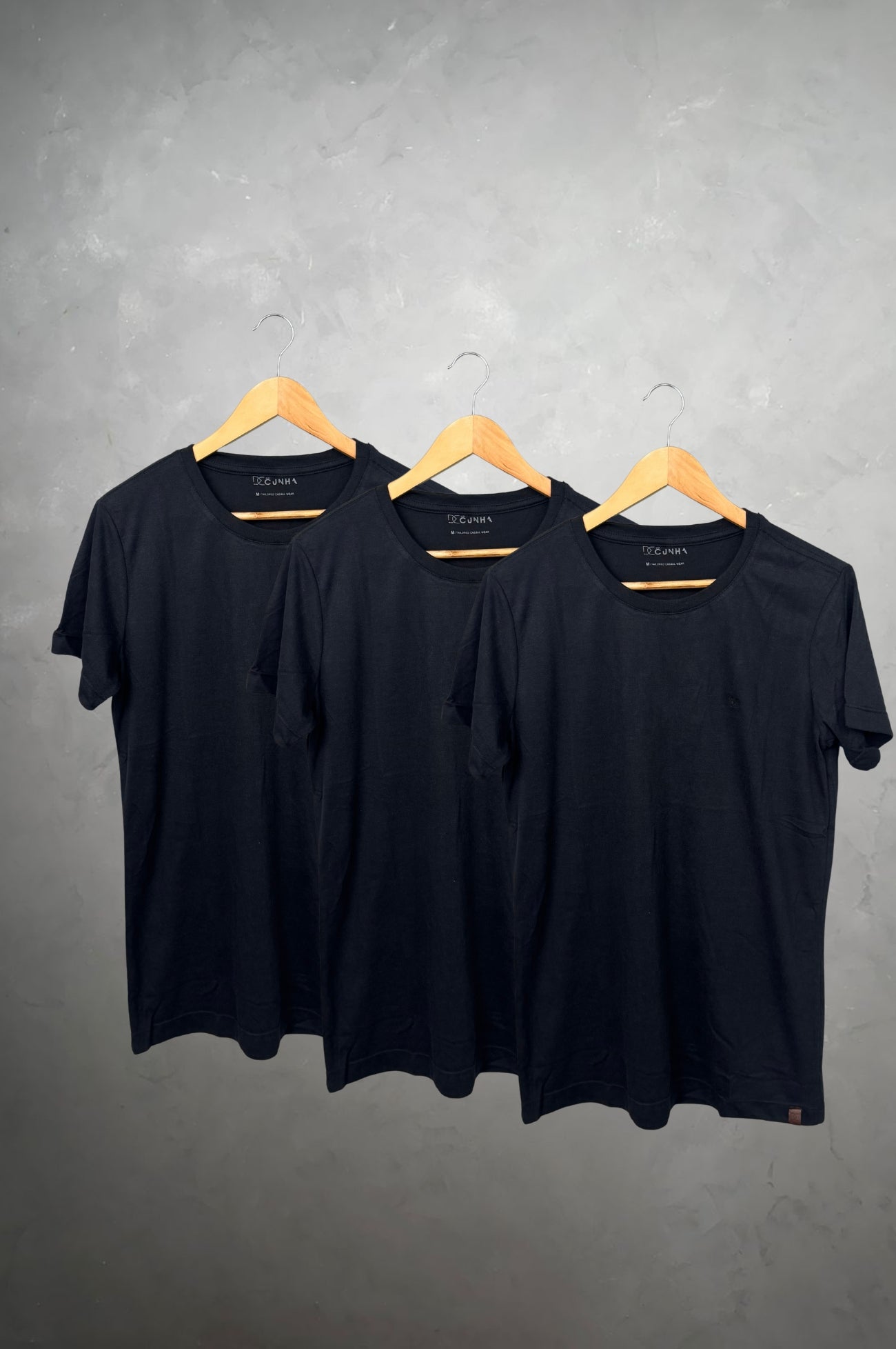 Kit 3 Camisetas Levinha Premium Preta Gramatura 190