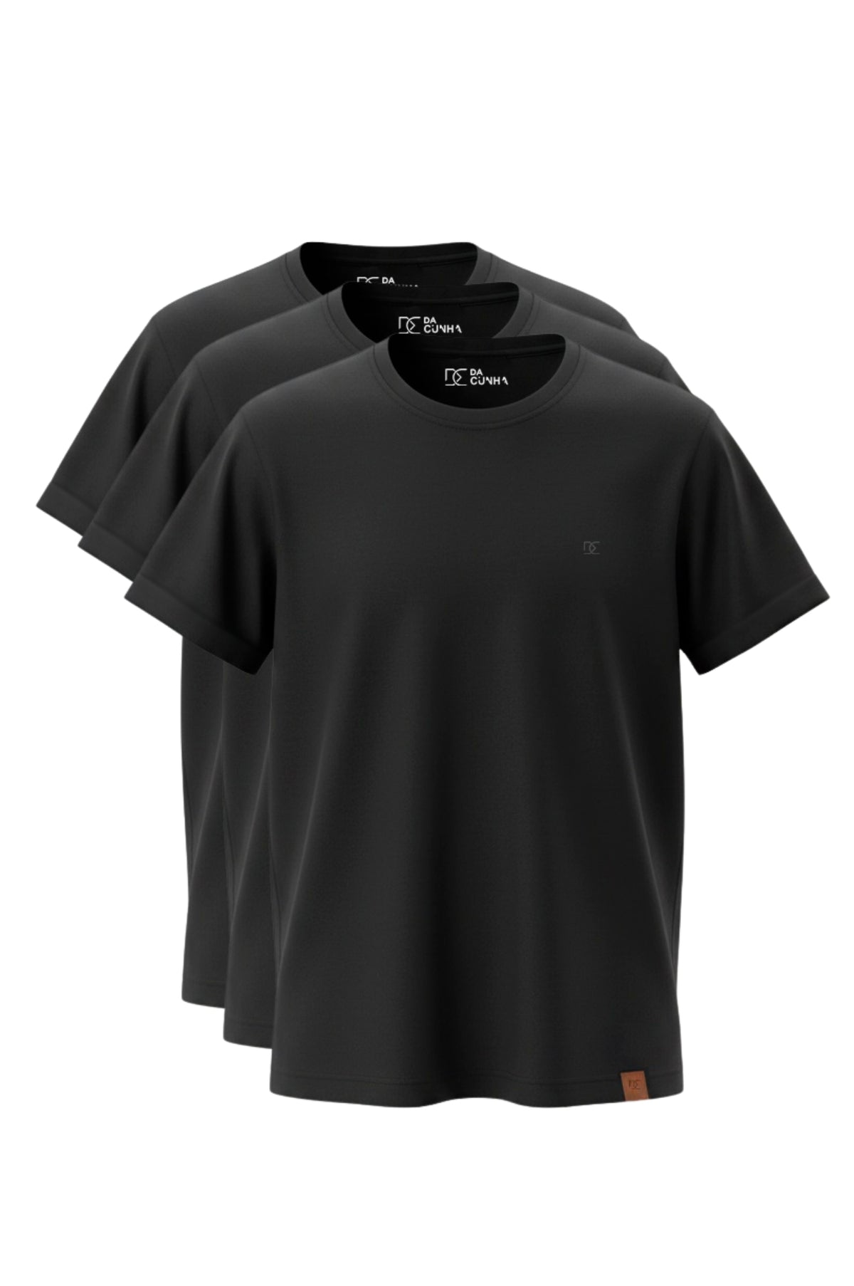 Kit 3 Camisetas Levinha Premium Preta Gramatura 190