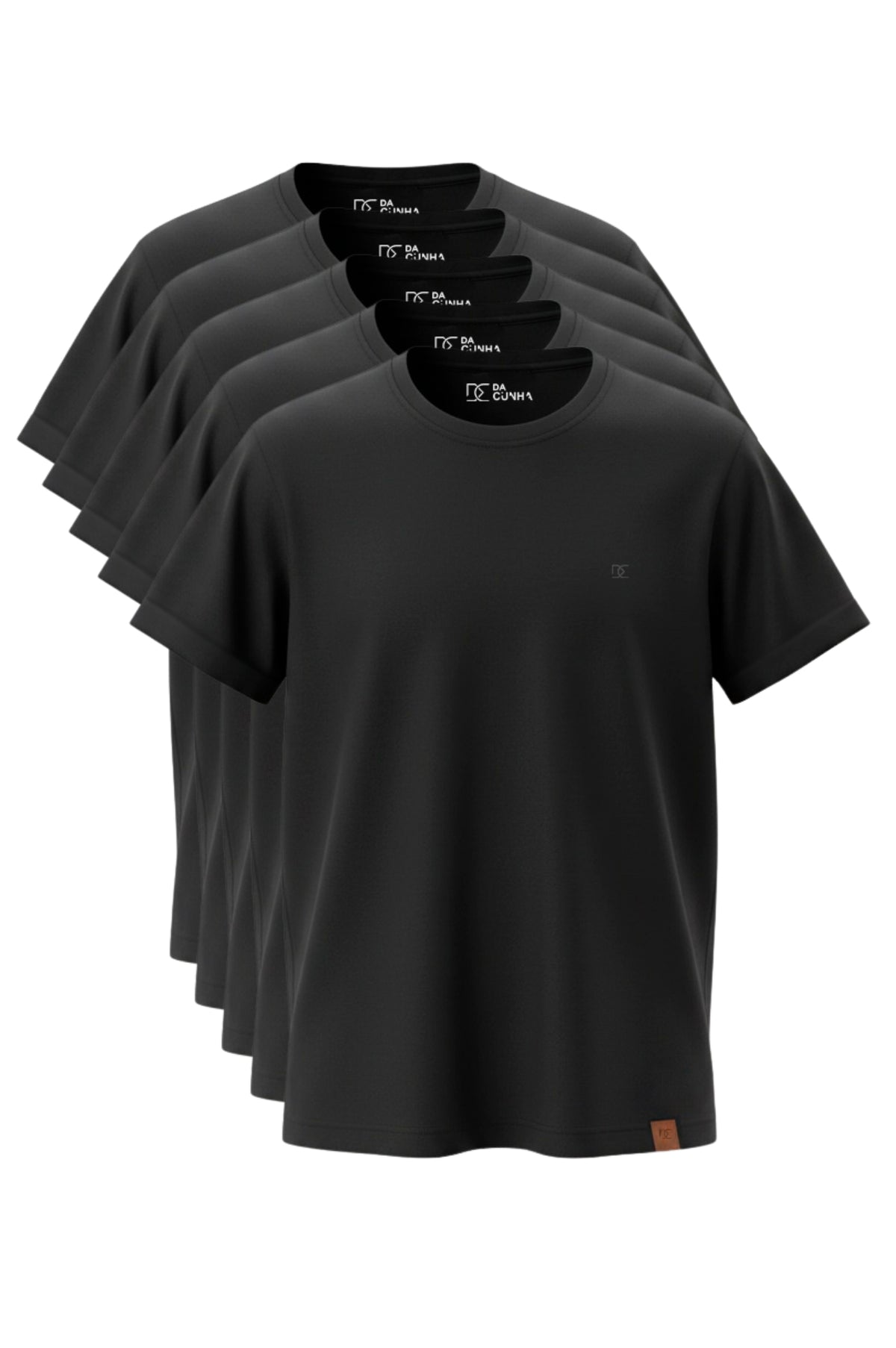 Kit 5 Camisetas Levinha Premium Preta Gramatura 190