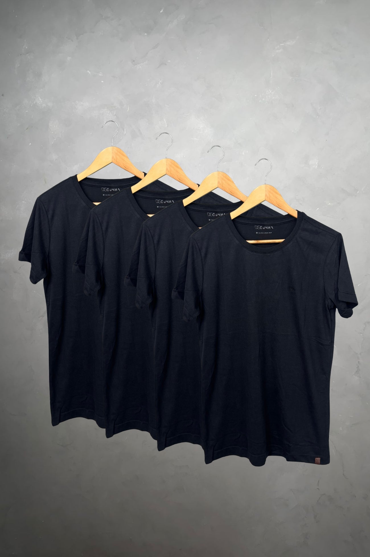Kit 5 Camisetas Levinha Premium Preta Gramatura 190