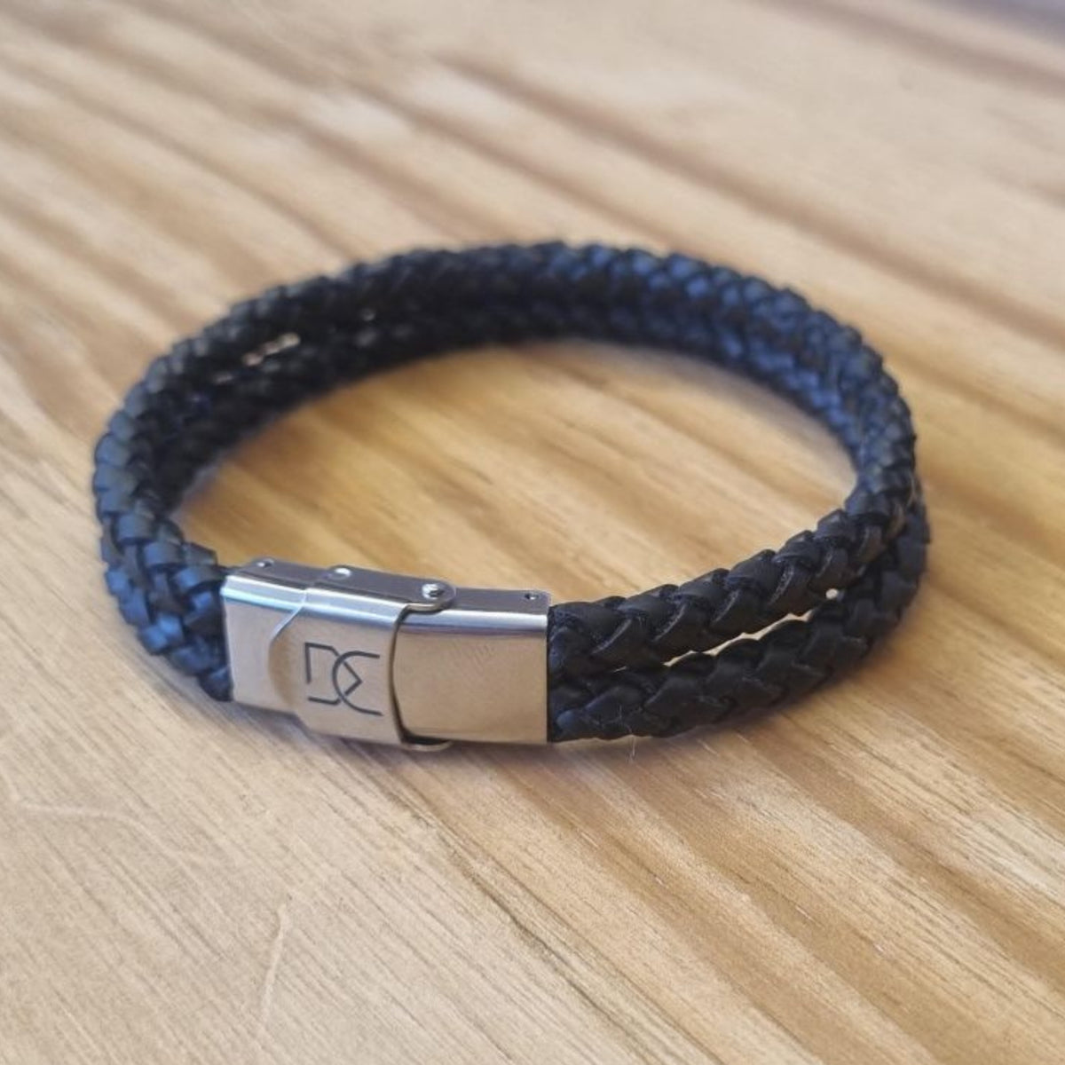 Pulseira Couro Duplo Ecológico com Fecho de Aço Inox com Regulagem