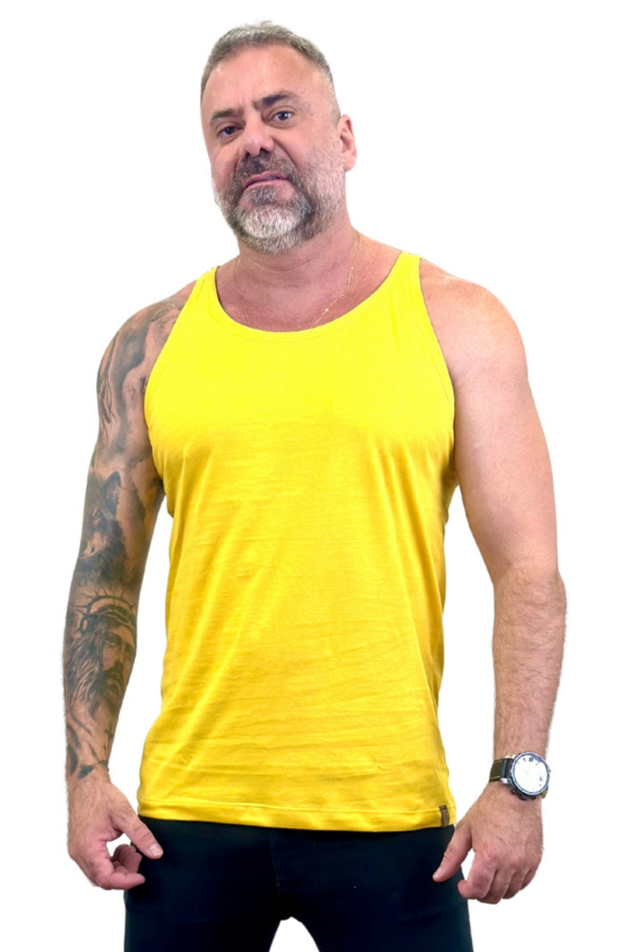 Regata Básica Slim Amarelo Escuro