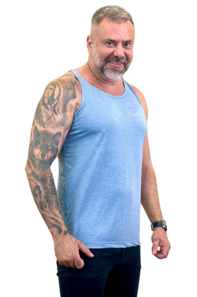 Regata Slim Azul Claro Mescla