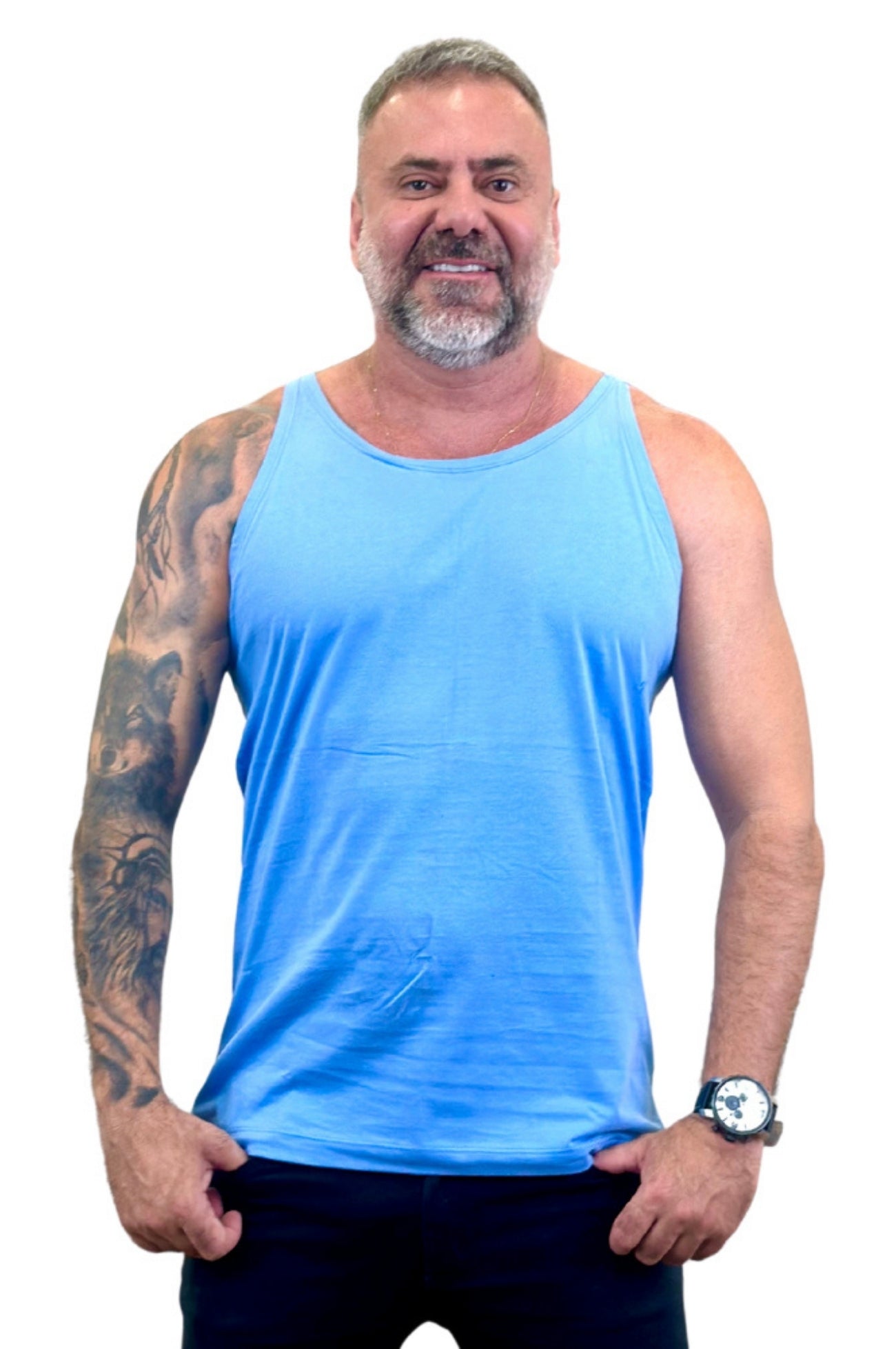 Regata Slim Básica Azul Claro