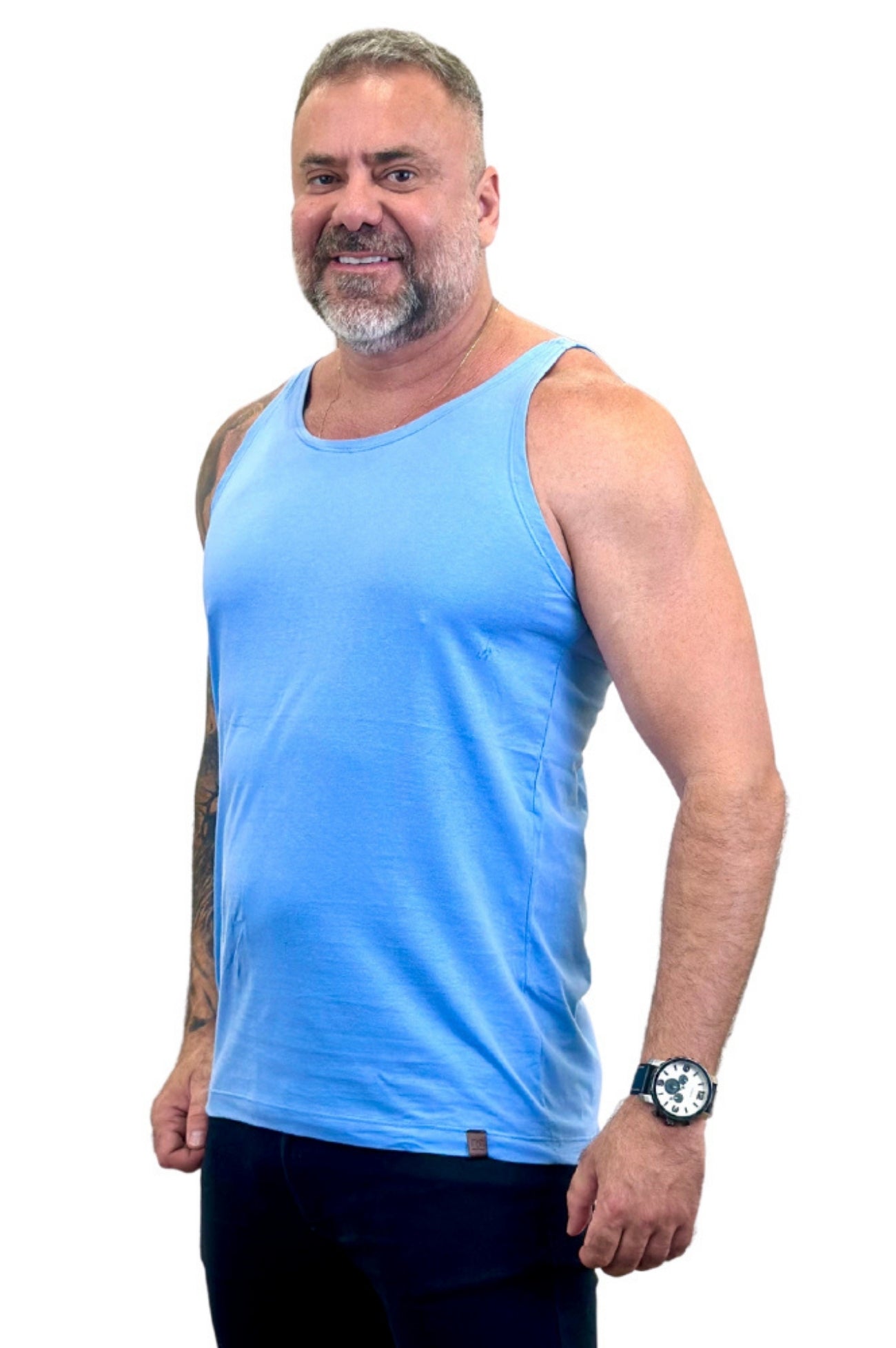 Regata Slim Básica Azul Claro