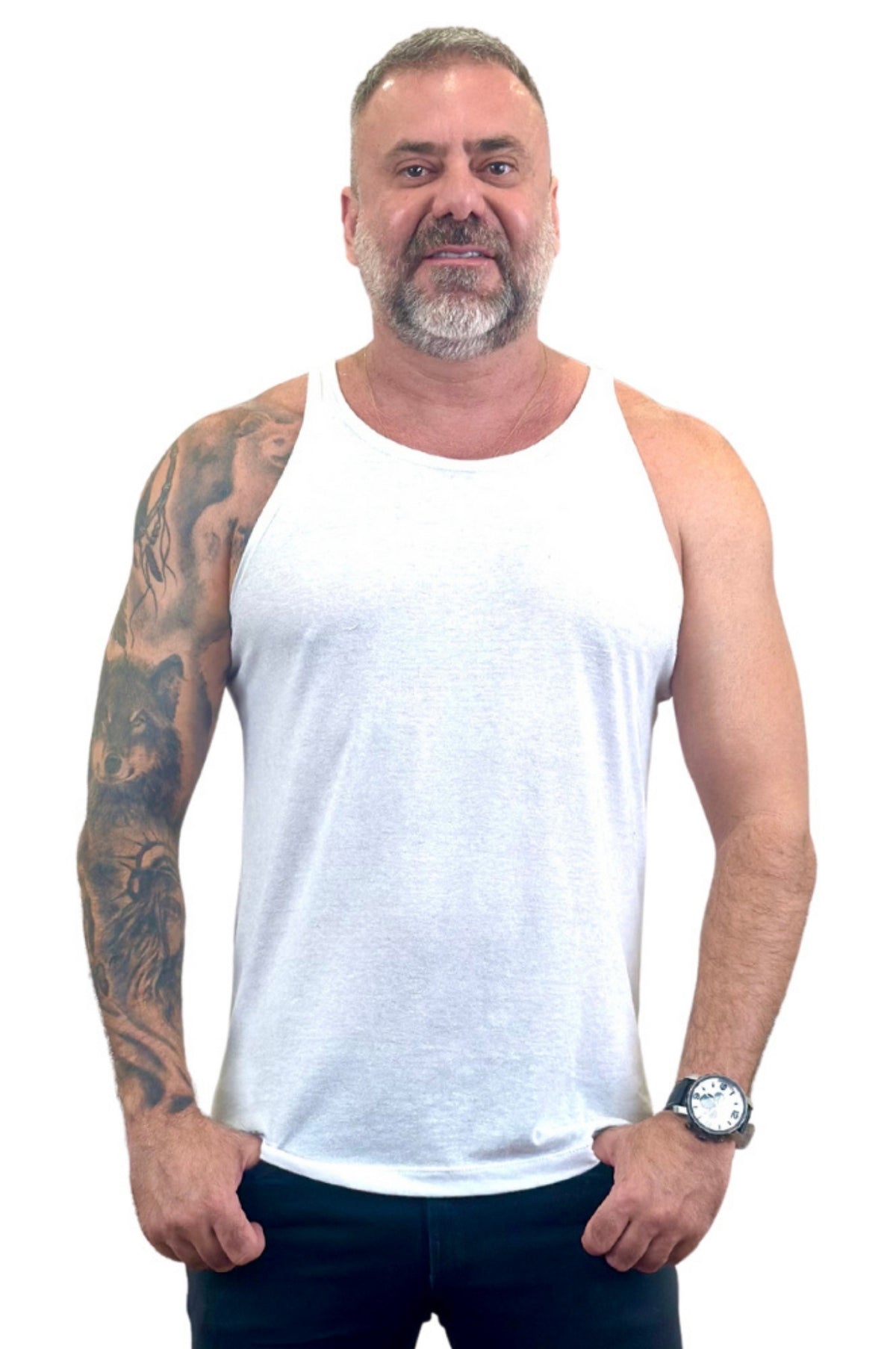 Regata Slim Branca Mescla