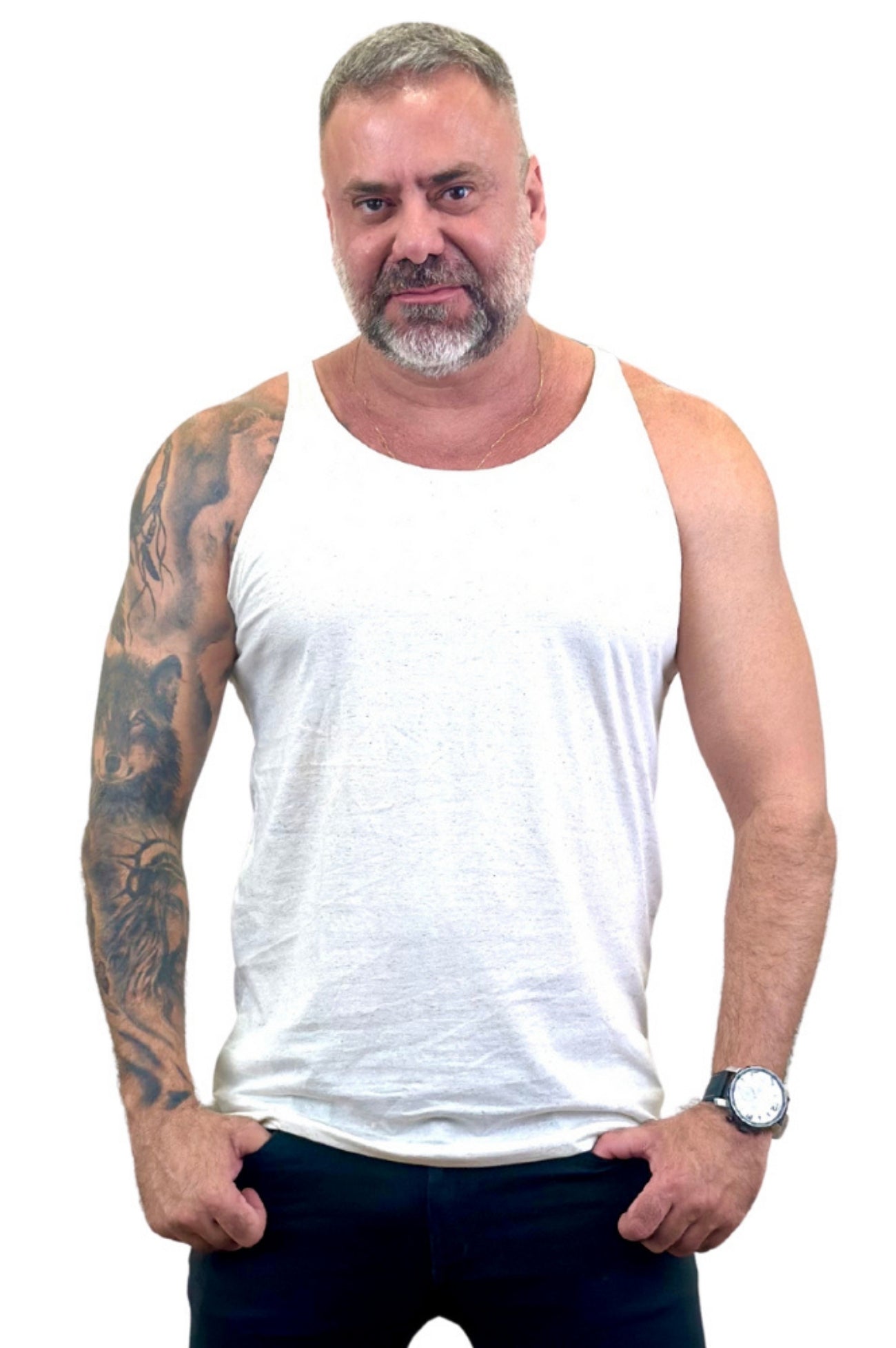 Regata Básica Slim Branca Tom 1