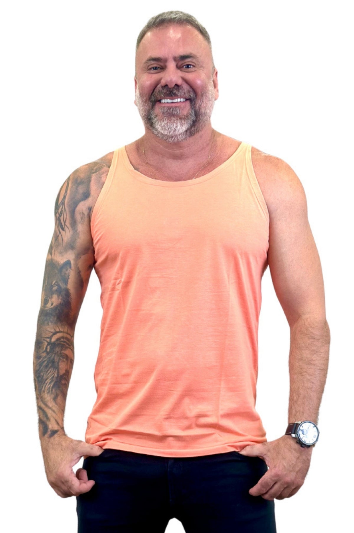 Regata Básica Slim Laranja Claro