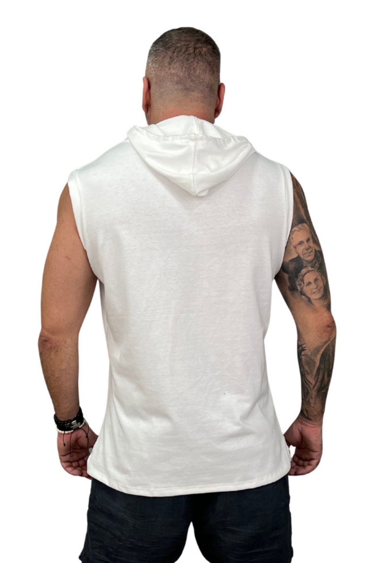 Regata Machão Com Capuz Malhão Premium Acetinado Branca