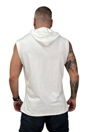 Regata Machão Com Capuz Malhão Premium Acetinado Branca