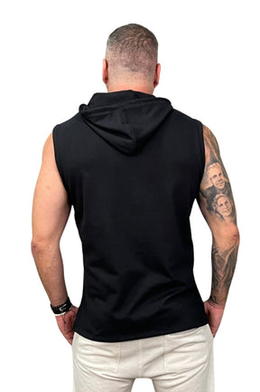 Regata Machão Com Capuz Malhão Premium Acetinado Preta