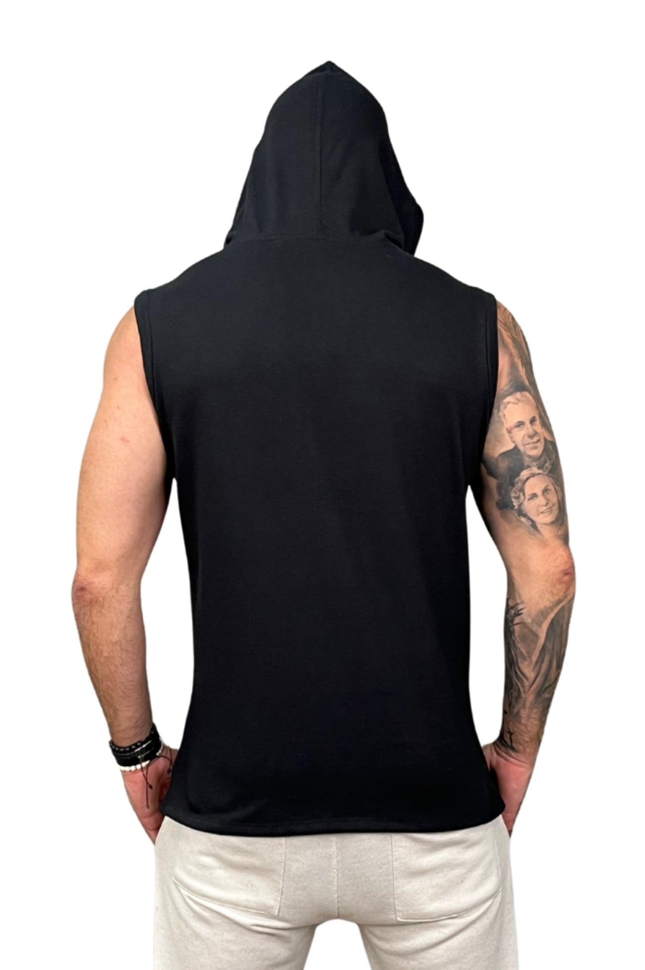 Regata Machão Com Capuz Malhão Premium Acetinado Preta