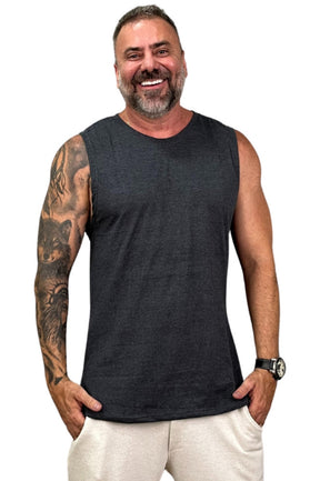 Regata Machão levinha Chumbo Mescla