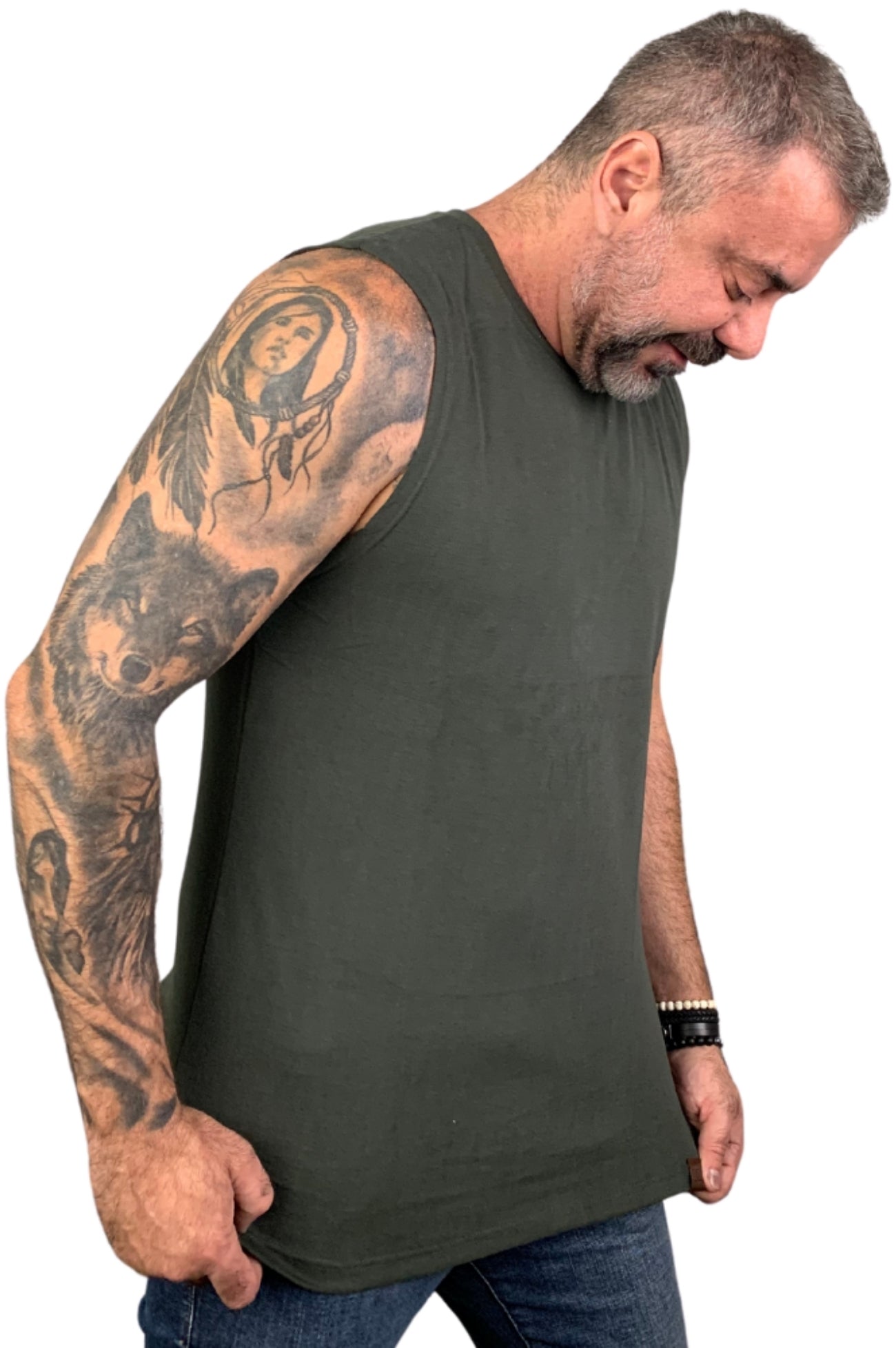 Regata Machão Slim Verde Musgo