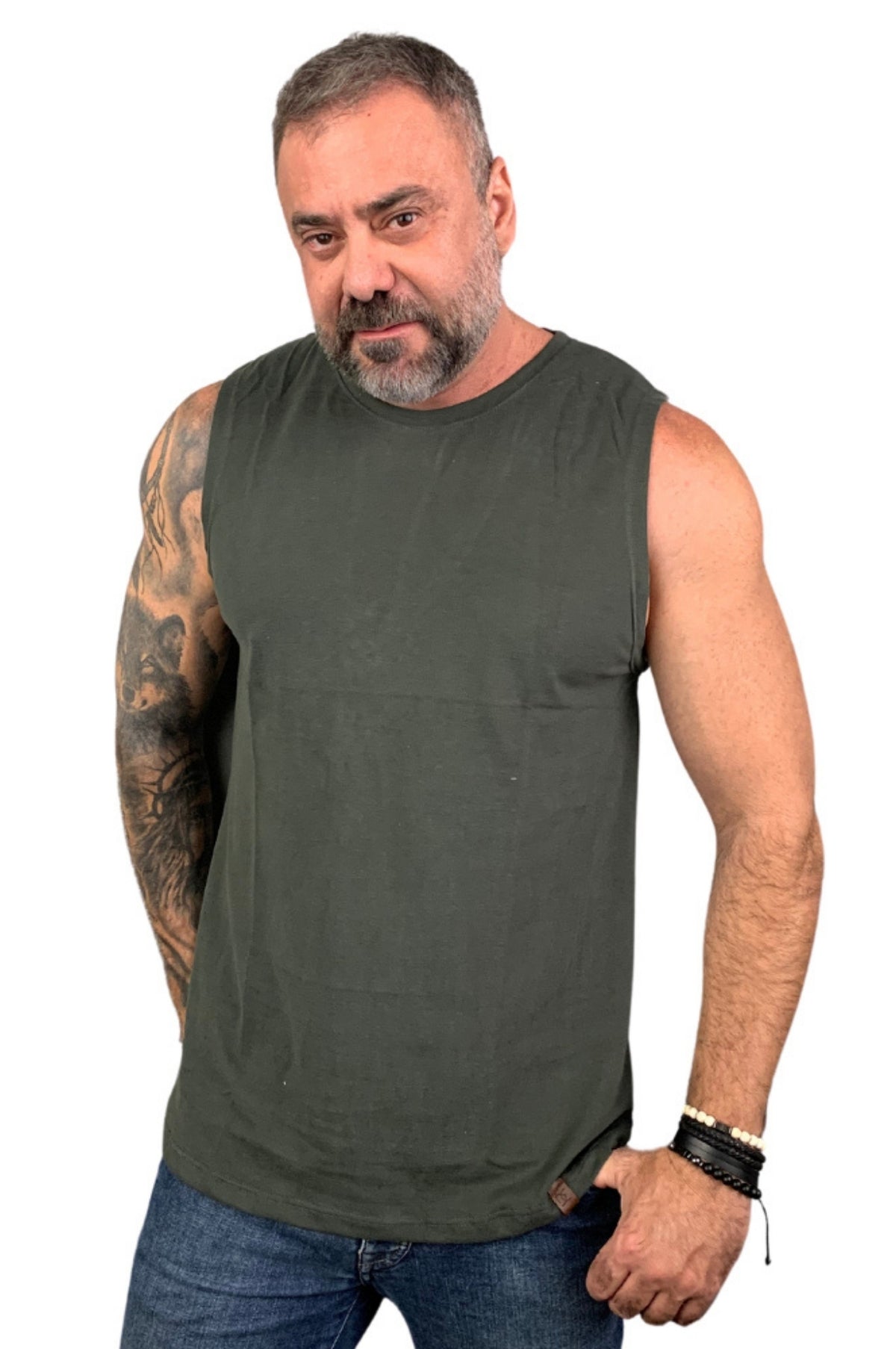 Regata Machão Slim Verde Musgo