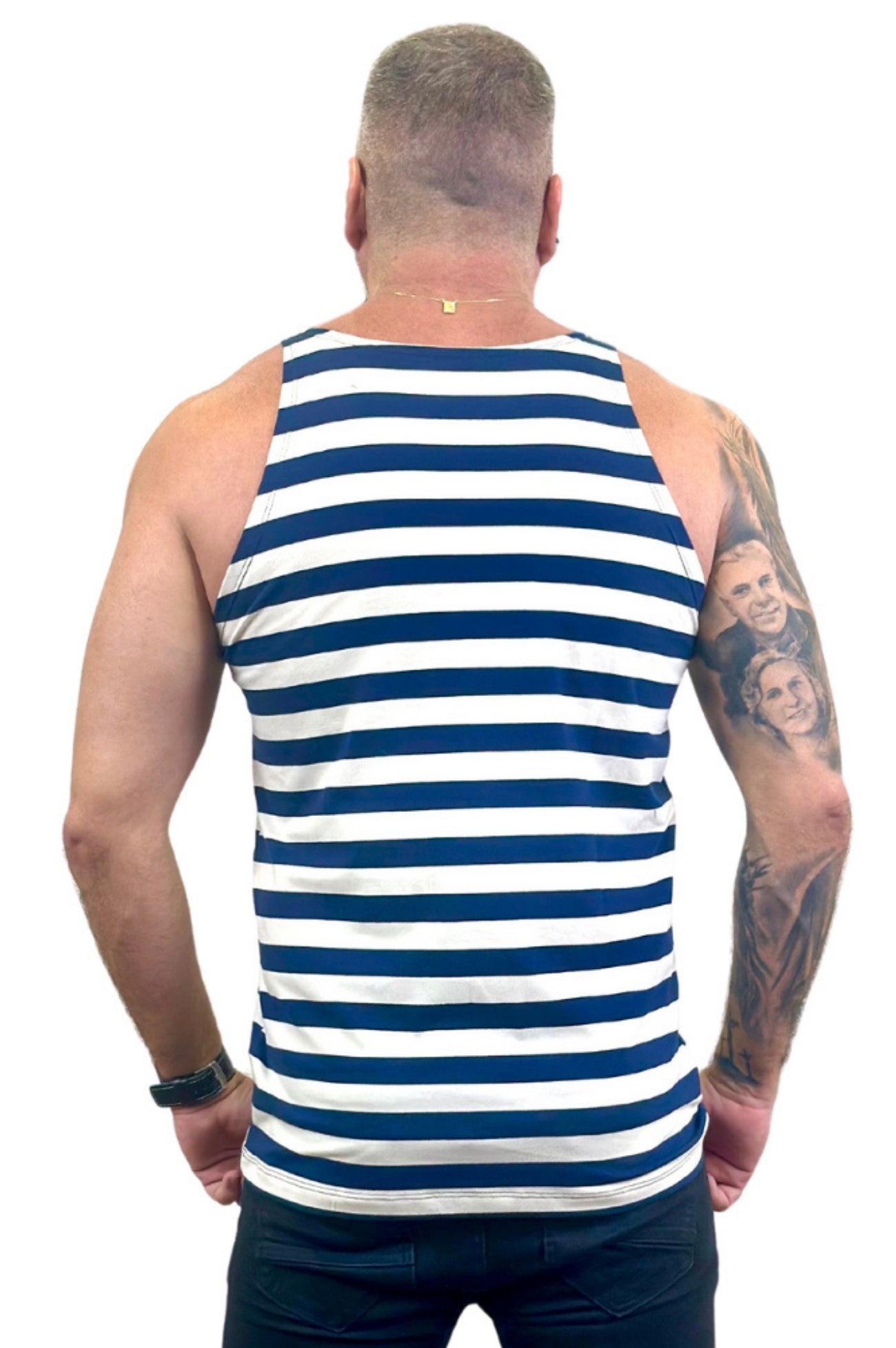 Regata Slim Listrada Azul