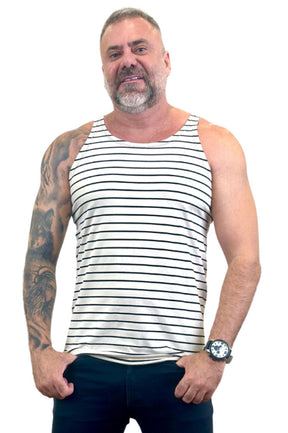 Regata Sim Listrada Preto e Branco