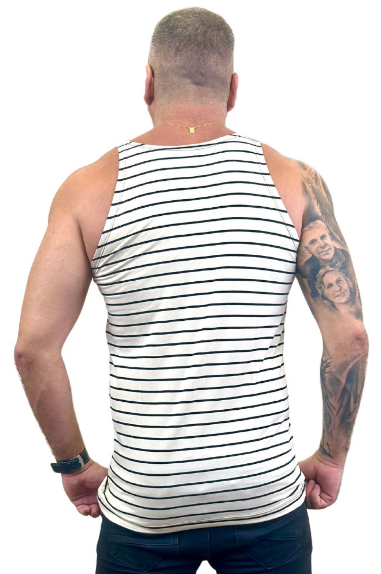 Regata Sim Listrada Preto e Branco