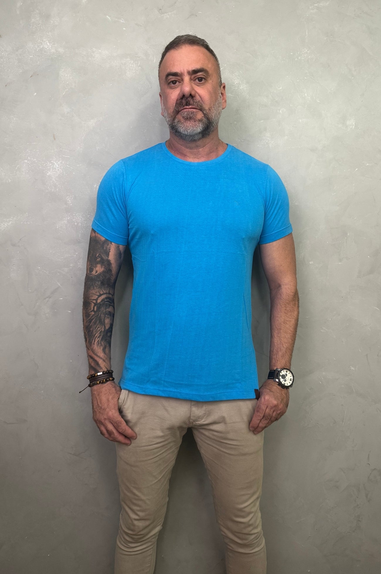 Camiseta Levinha Slim Azul Claro