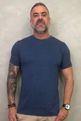 Camiseta Levinha Slim Azul Mescla