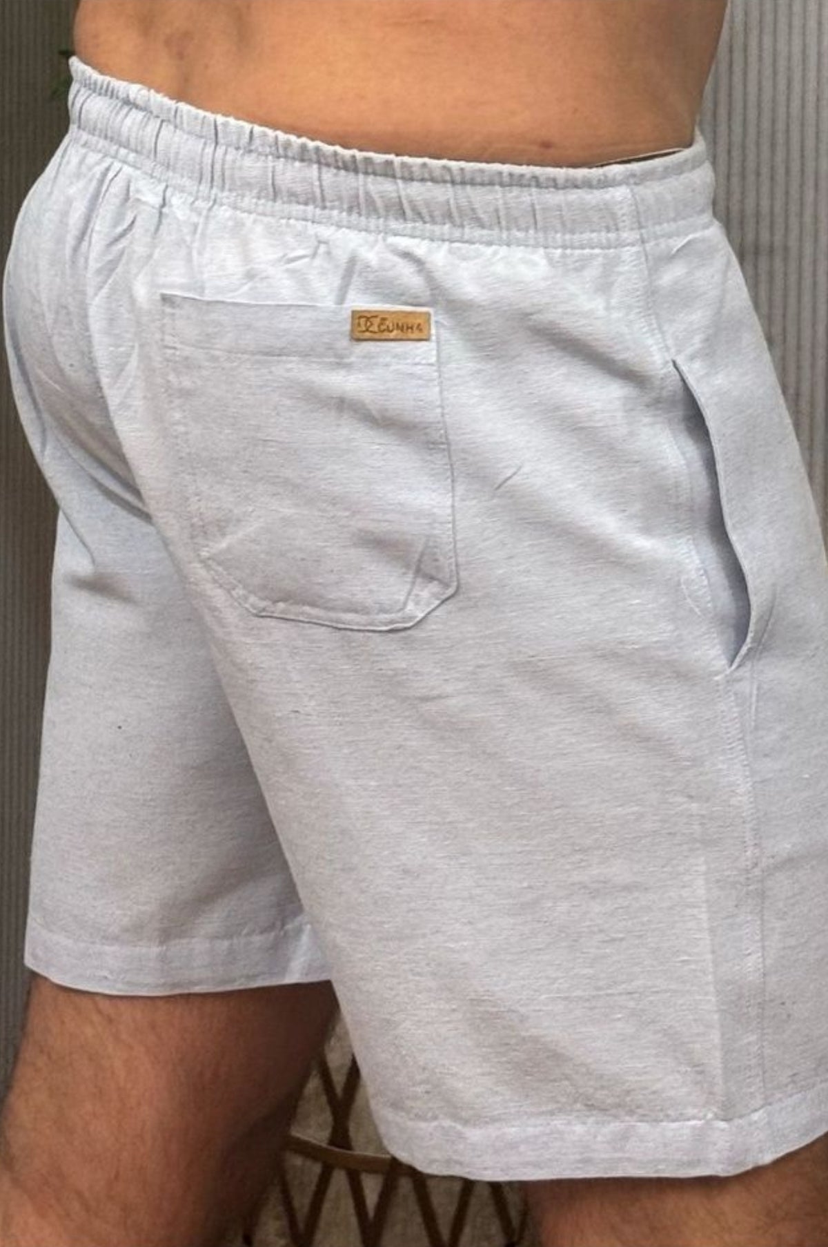 Bermuda de Linho Azul