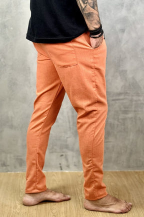 Calça Da Cunha de Linho Puro Coral
