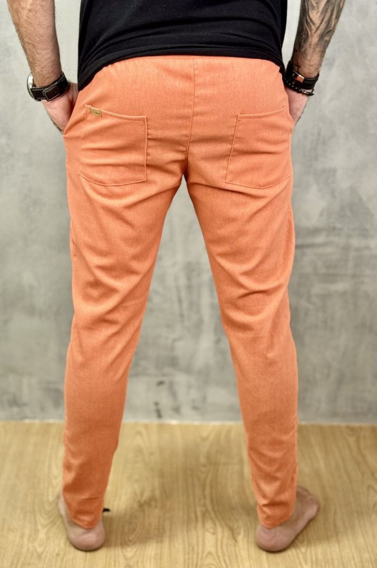 Calça Da Cunha de Linho Puro Coral