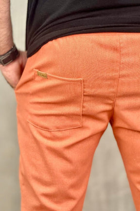 Calça Da Cunha de Linho Puro Coral