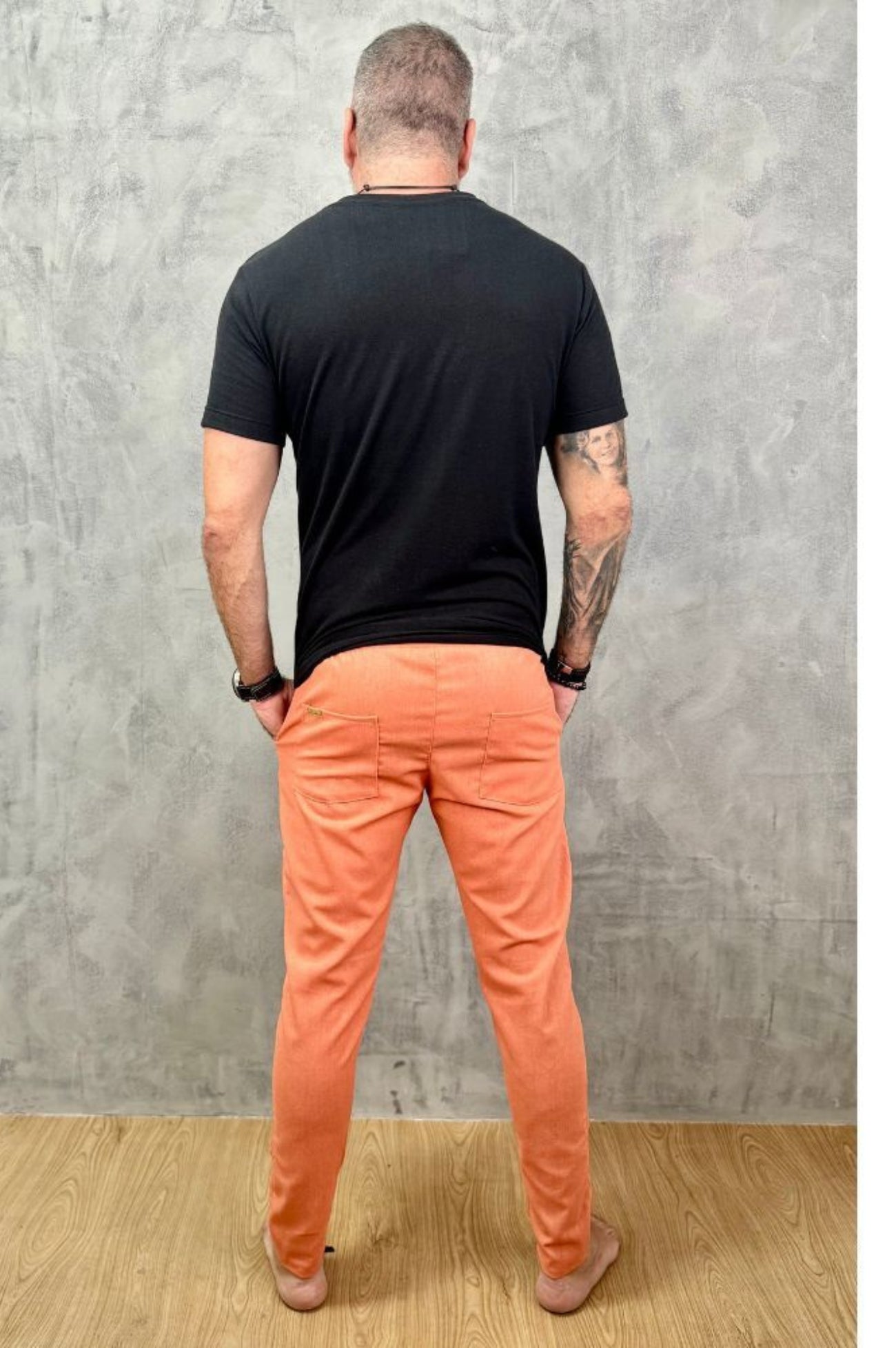 Calça Da Cunha de Linho Puro Coral