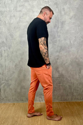 Calça Da Cunha de Linho Puro Coral
