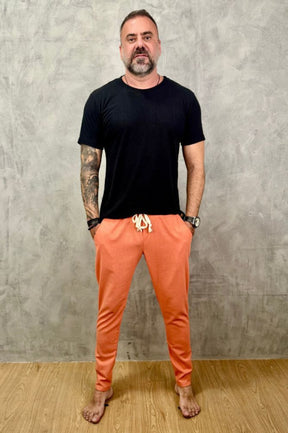Calça Da Cunha de Linho Puro Coral
