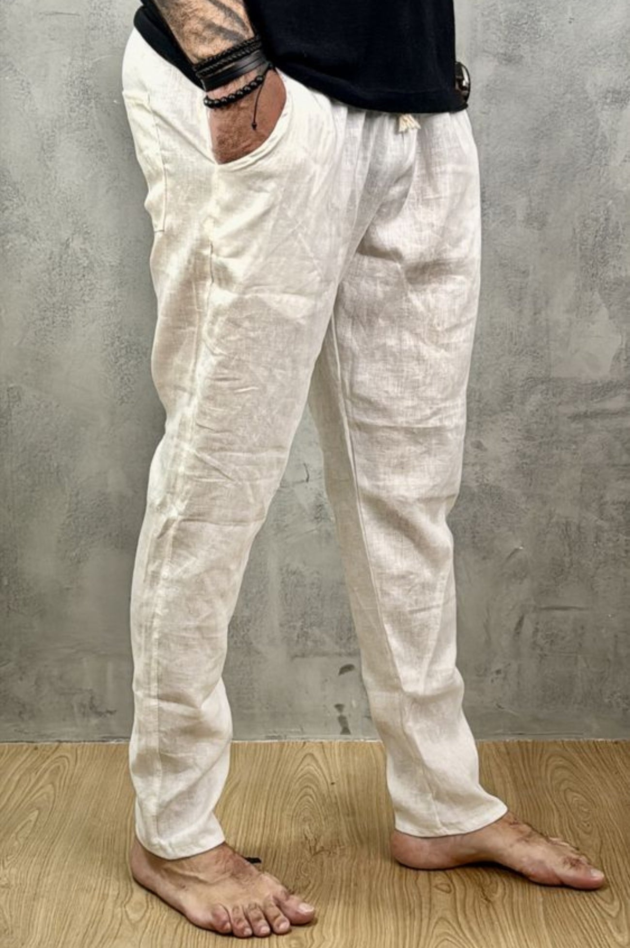 Calça Da Cunha de Linho Puro Off