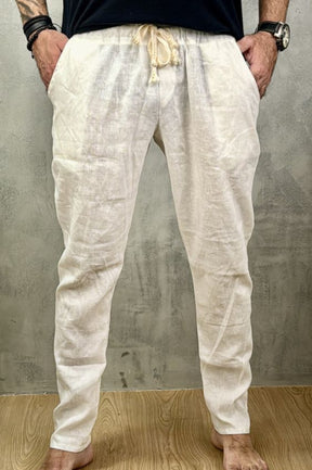 Calça Da Cunha de Linho Puro Branca