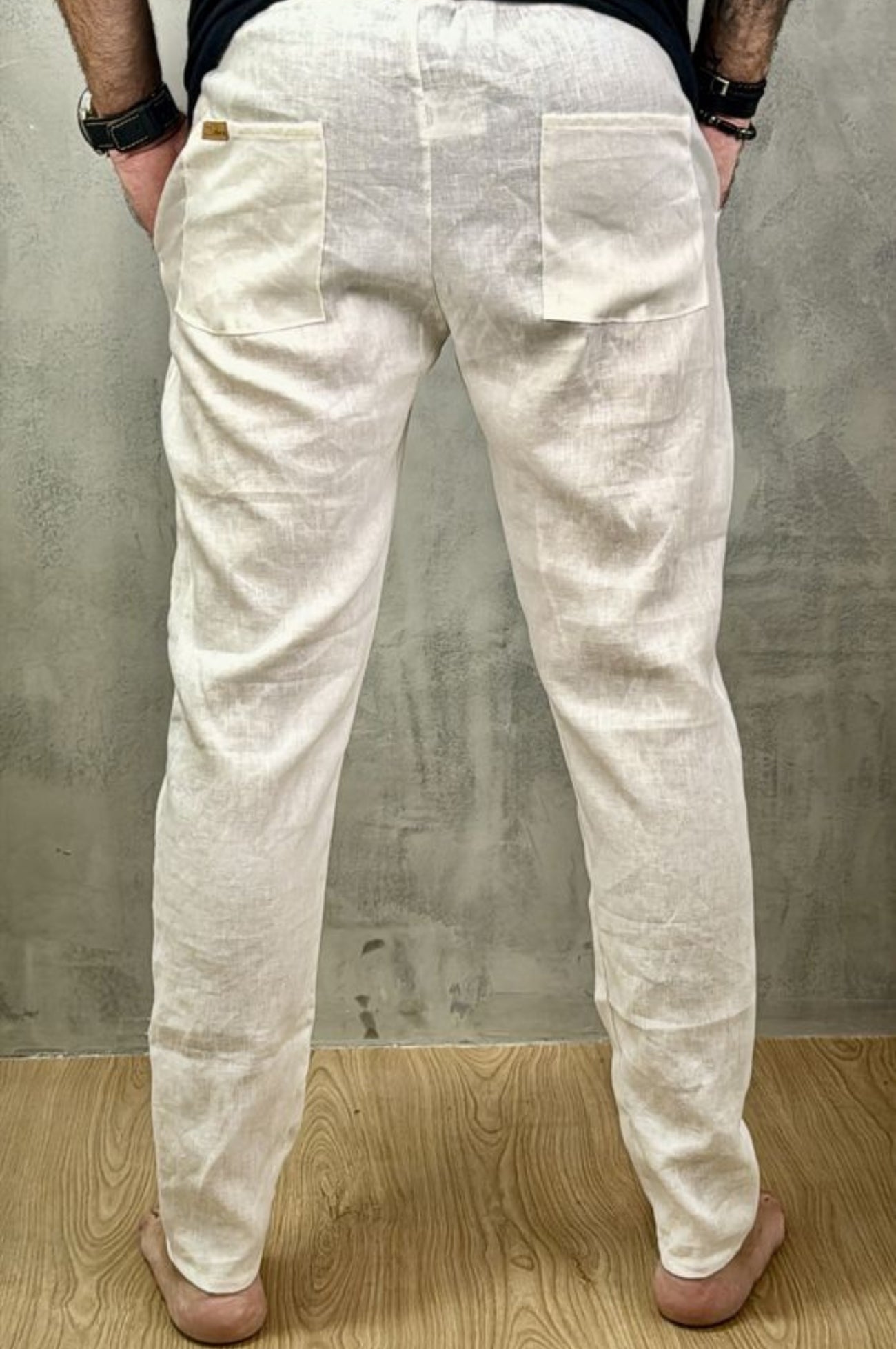 Calça Da Cunha de Linho Puro Off