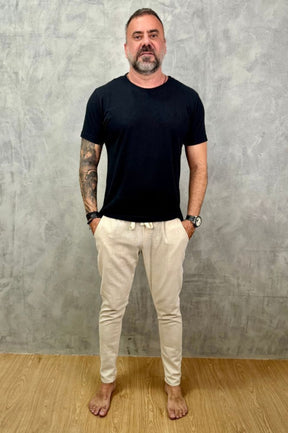 Calça Da Cunha de Linho Puro Off