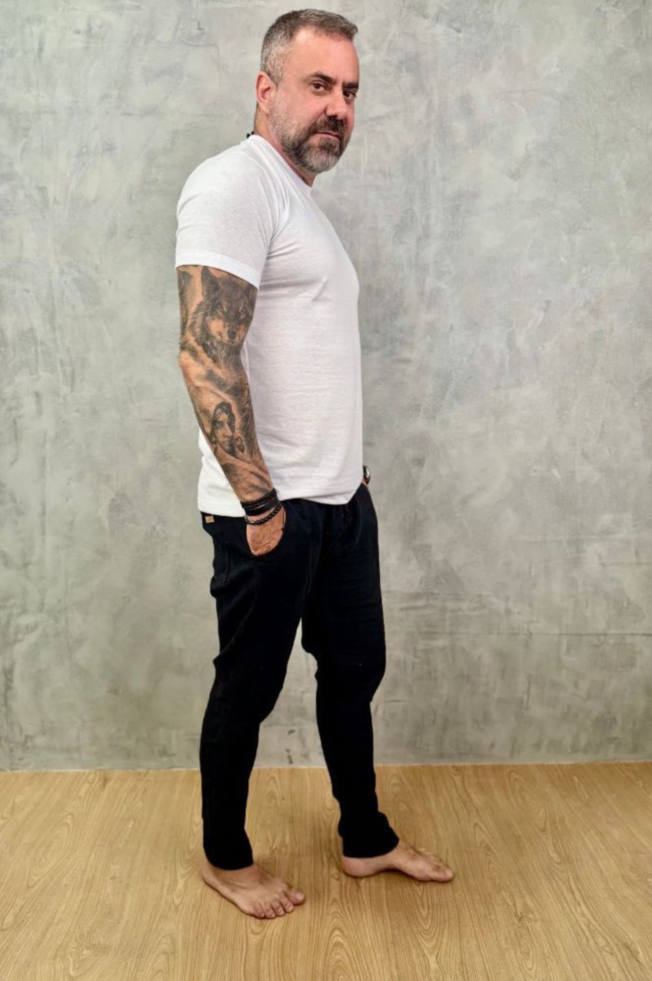 Calça Da Cunha de Linho Puro Preta