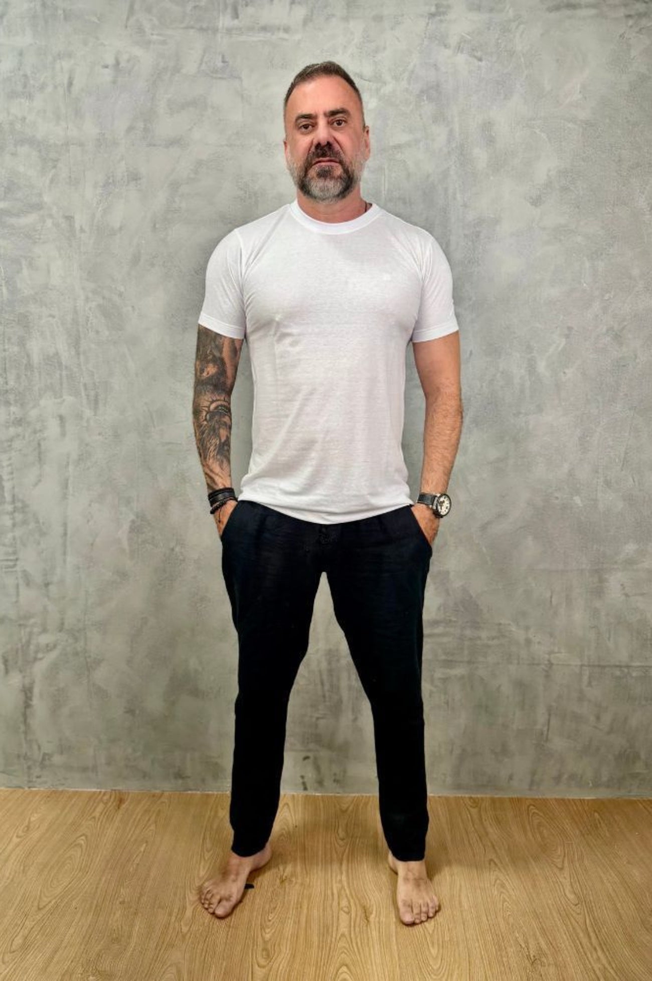 Calça Da Cunha de Linho Puro Preta