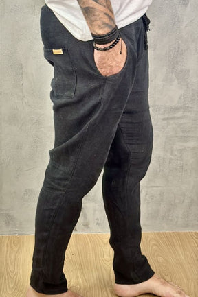 Calça Da Cunha de Linho Puro Preta