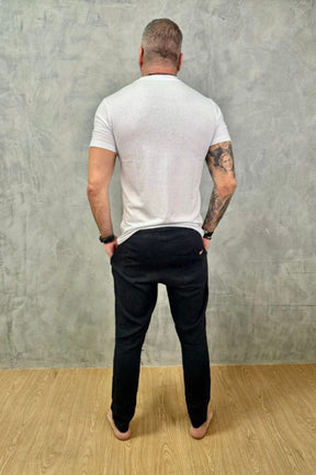 Calça Da Cunha de Linho Puro Preta