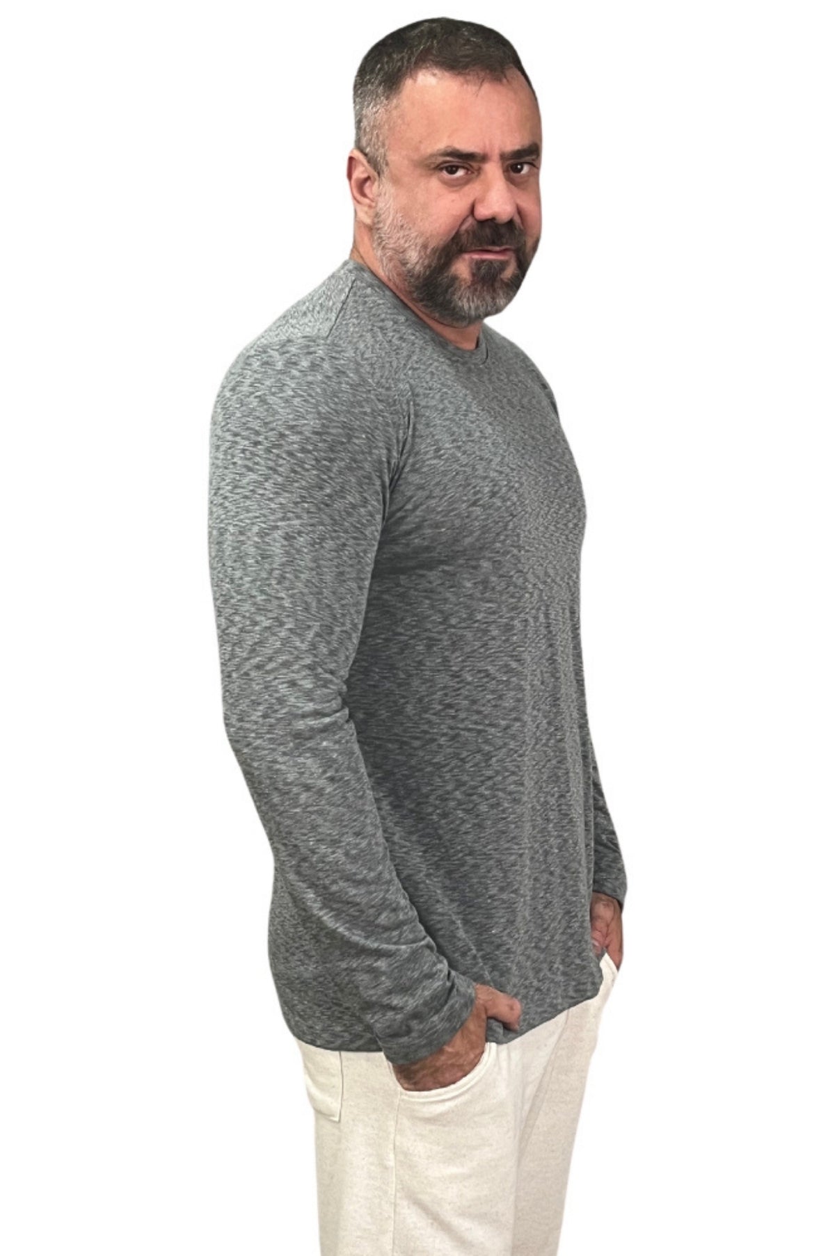 Camisa Manga Longa Moletinho Mescla