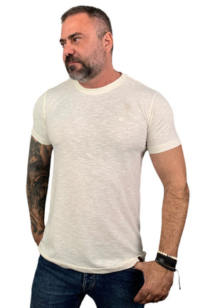 Camiseta Slim Flame Mescla Palha
