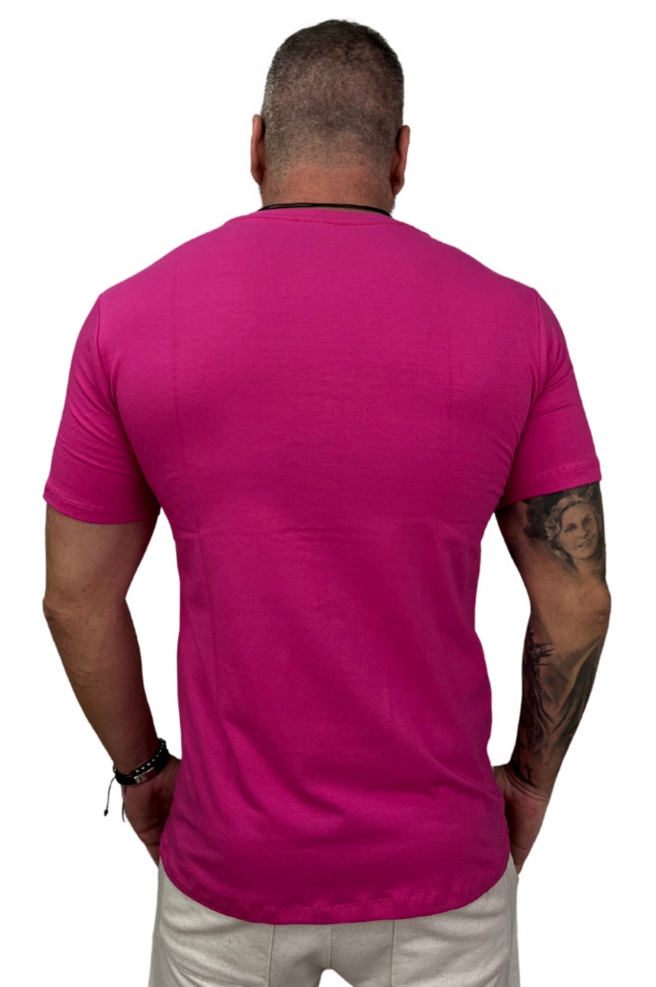 Camiseta Manga Curta Slim Peruana Rosa