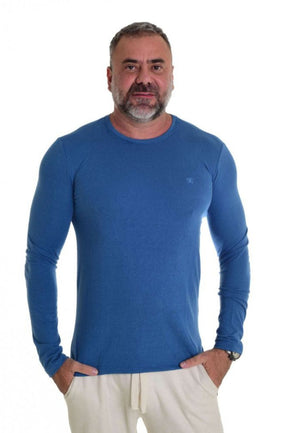 Camiseta Levinha Manga Longa Slim Azul