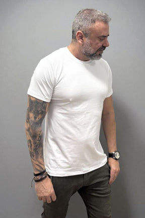 Camiseta Slim Branca Algodão Egípcio