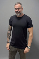 Camiseta Slim Preta Algodão Egípcio