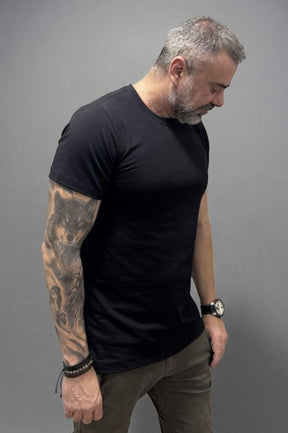 Camiseta Slim Preta Algodão Egípcio